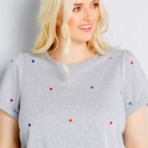 ModCloth polka dot short sleeve sweater.